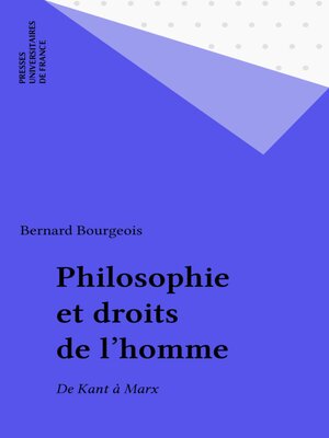 cover image of Philosophie et droits de l'homme